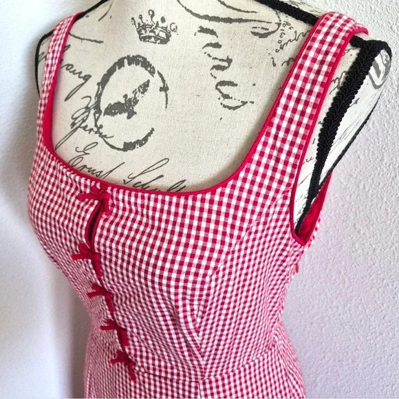 Rachel Zoe Red and White Gingham Midi Dress - Picture 10 of 15